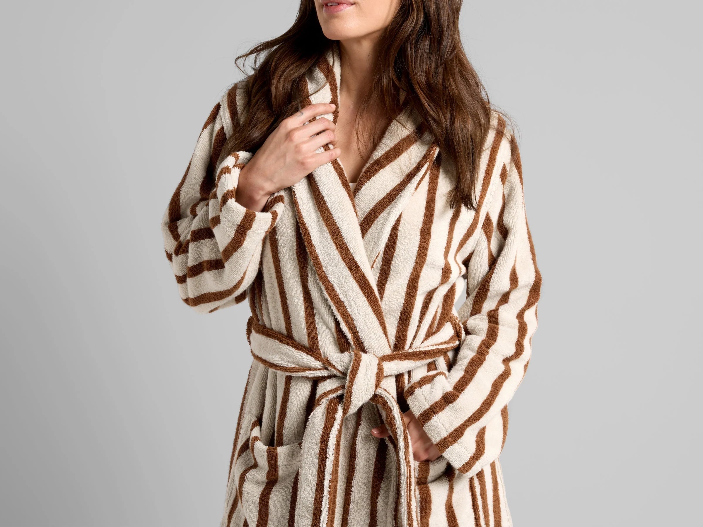 VELMORA® Terry Stripe Robe 1