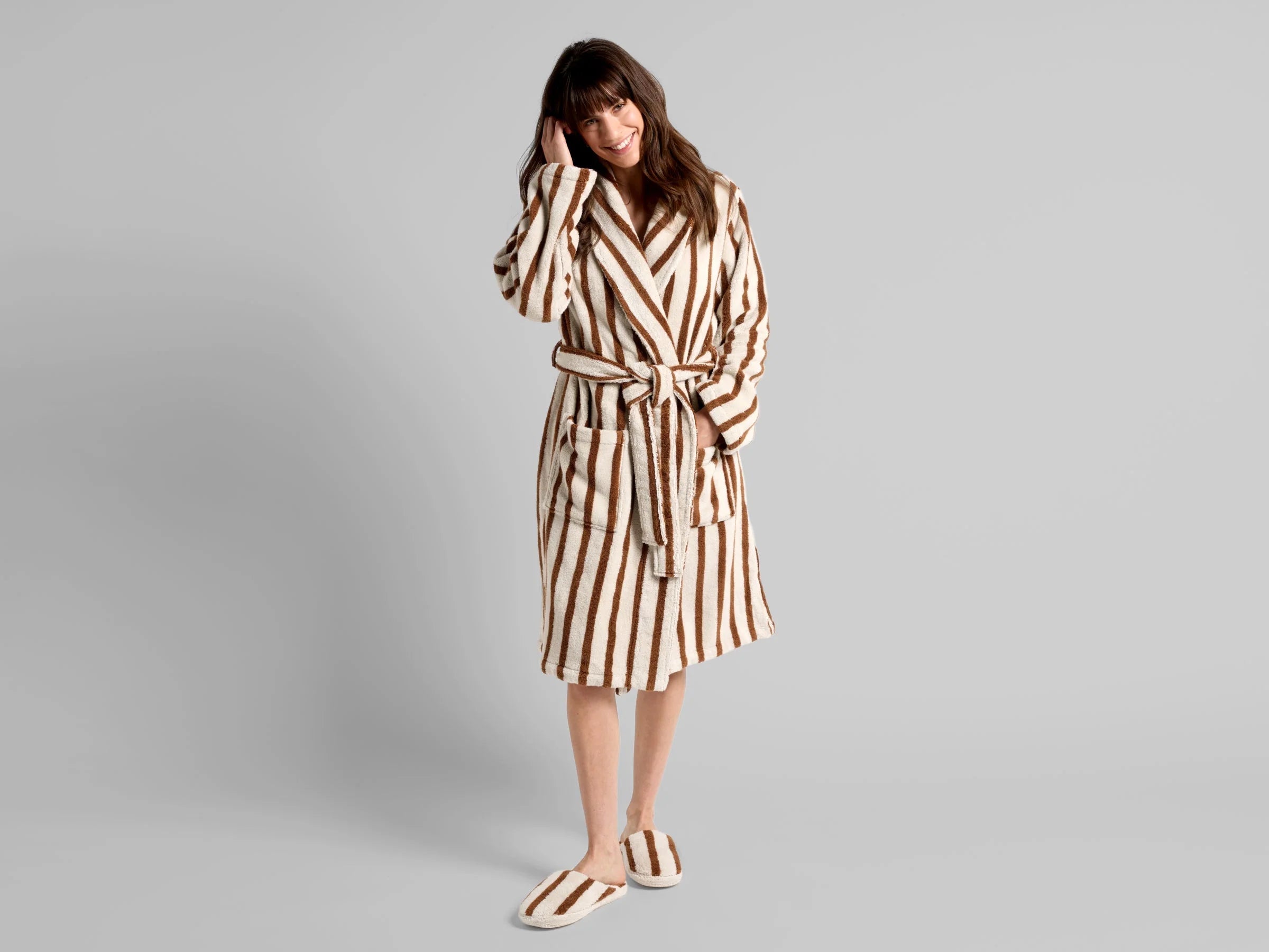 VELMORA® Terry Stripe Robe 1