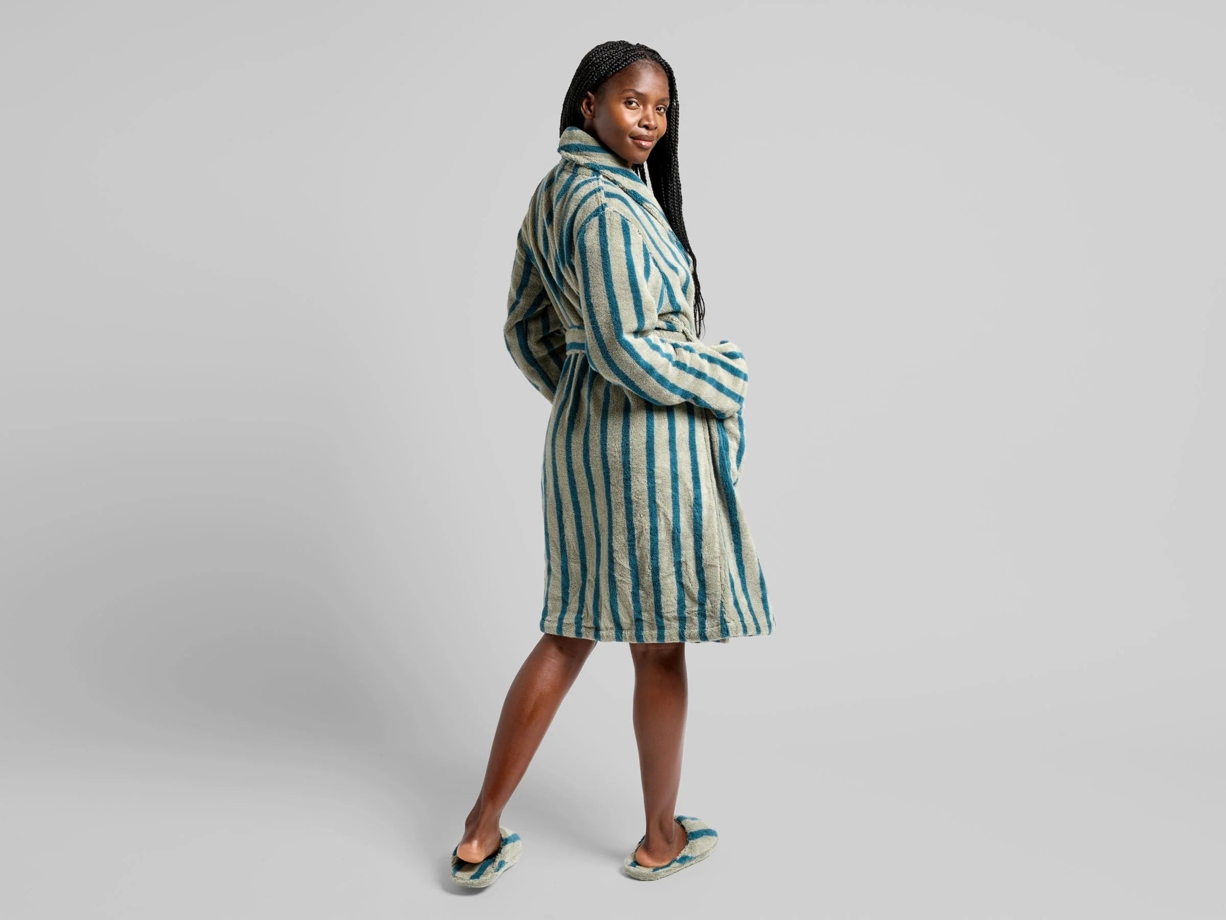 VELMORA® Terry Stripe Robe 3
