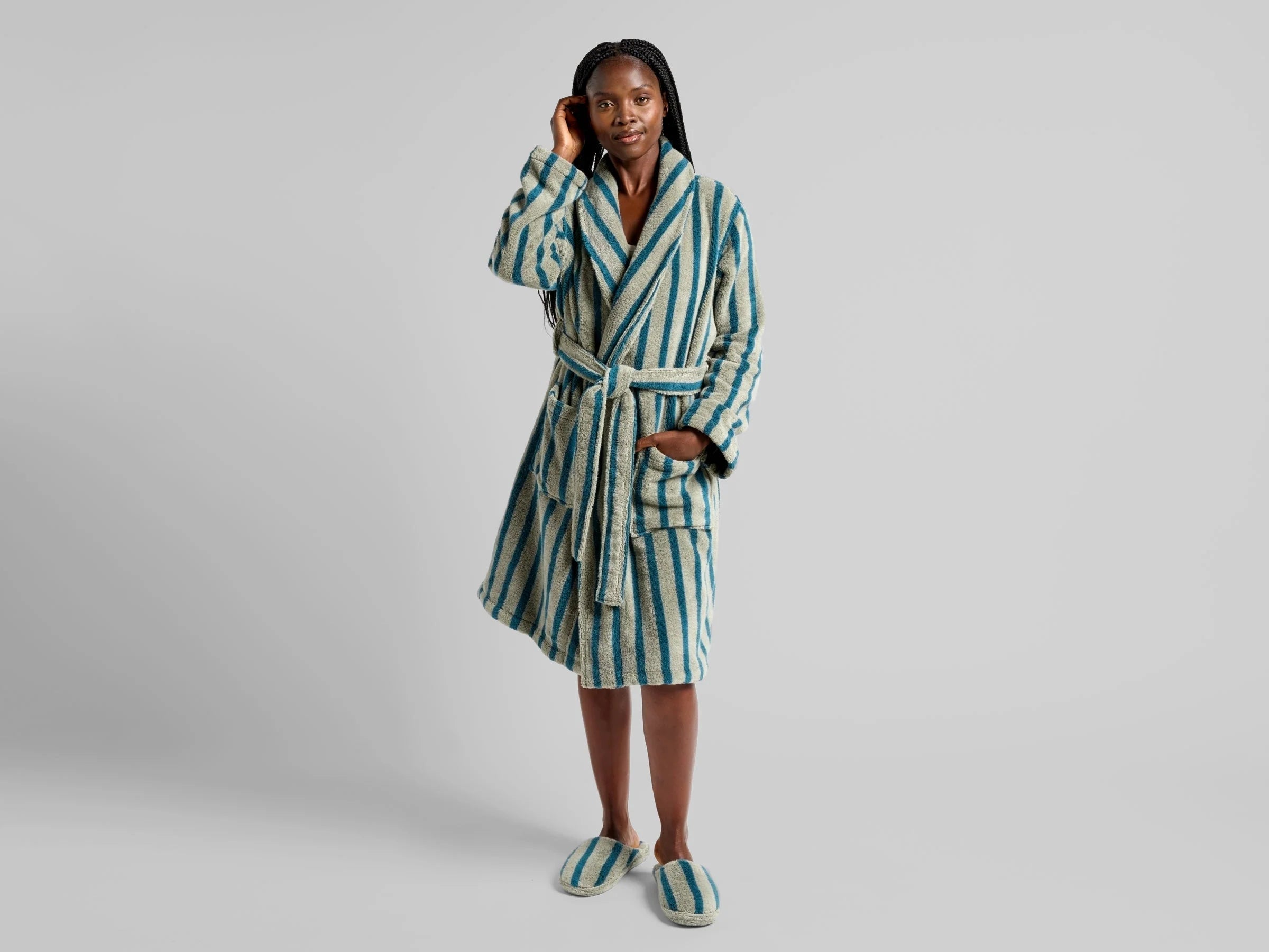 VELMORA® Terry Stripe Robe 3