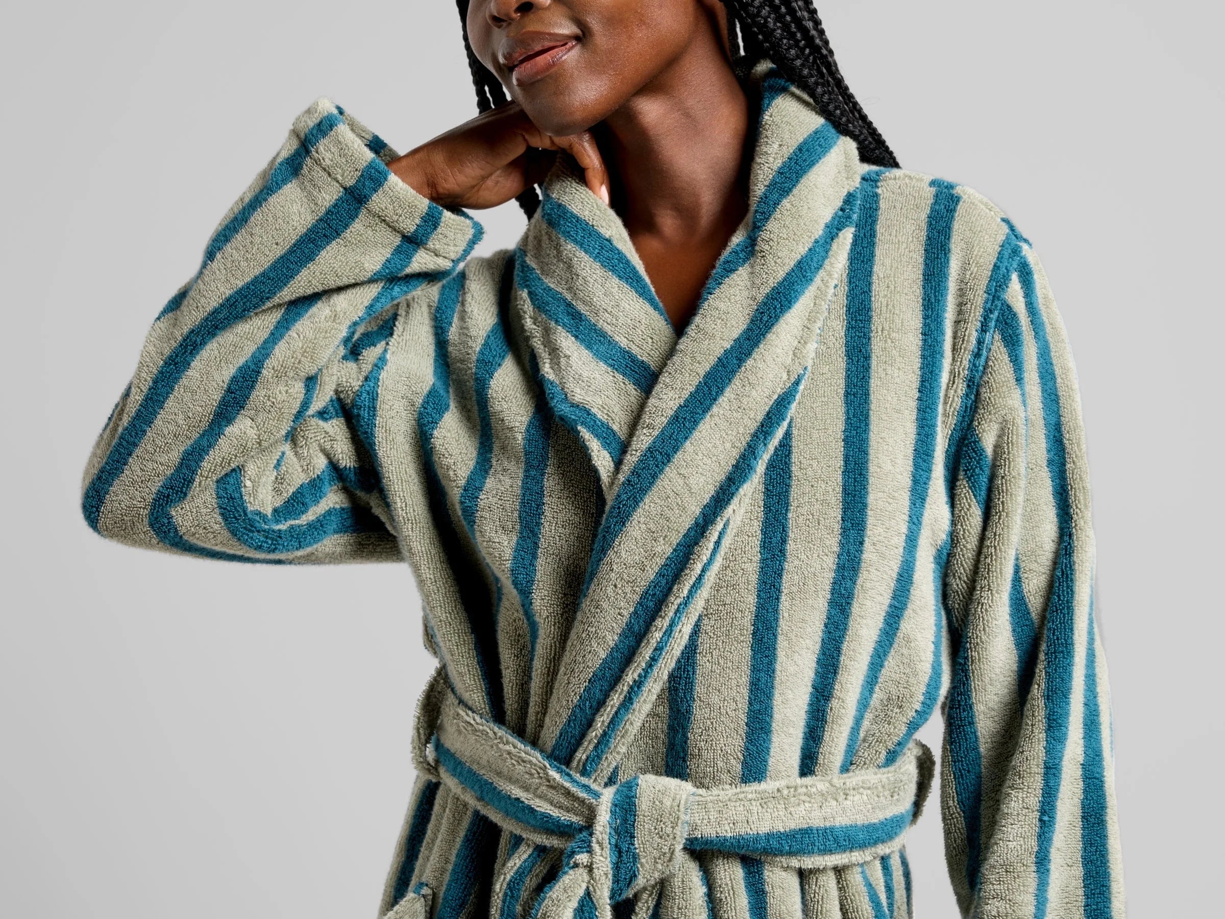 VELMORA® Terry Stripe Robe 3